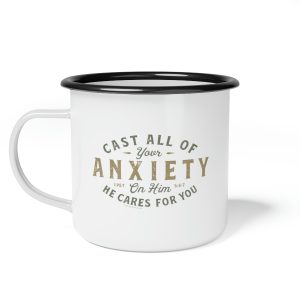 "Cast All of Your Anxiety" Enamel Camp Cup
